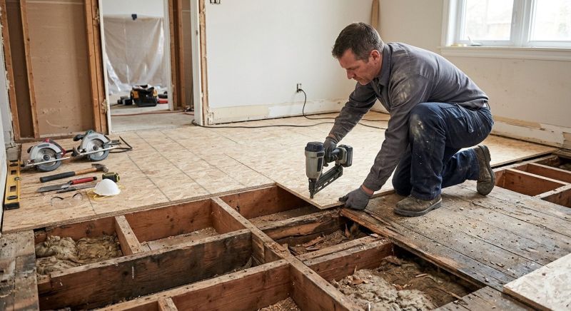 Plywood Subfloor Repair in Kansas City, KS